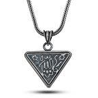 Gümüş Allah Yazılı Desenli Cevşen Kolye SL12505
