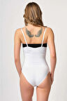 Kadın Beyaz Önden Agraflı Dikişsiz Göğüs Altı Body Korse 2043