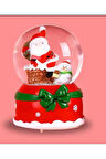Işıklı Müzikli Kar Küresi Noel Baba Kardan Adam Tasarımlı 13 cm Büyük Boy Işıklı Müzikli Kar Küresi