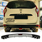 Dacia Lodgy Difüzör Arka Tampon Eki 4 Egzoz Çıkışlı Gri