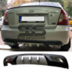 Hyundai Accent Era Difüzör Arka Tampon Eki 2 Egzoz Çıkışlı Gri