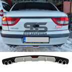 Renault Megane 1 Difüzör Arka Tampon Eki 4 Egzoz Çıkışlı Gri