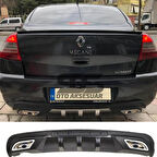 Renault Megane 2 Sedan Difüzör Arka Tampon Eki 2 Egzoz Çıkışlı Siyah