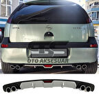 Opel Corsa C Difüzör Arka Tampon Eki 4 Egzoz Çıkışlı Gri