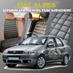 Fiat Albea Antrasit Renk Tay Tüyü Cepli & Terletmez Sırtlı Oto Koltuk Minder Seti - Koltuk Koruma Kılıfı (ÖN & ARKA TAM SET)