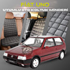 Fiat Uno Antrasit Renk Tay Tüyü Cepli & Terletmez Sırtlı Oto Koltuk Minder Seti - Koltuk Koruma Kılıfı (ÖN & ARKA TAM SET)