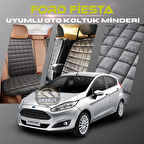 Ford Fiesta Antrasit Renk Tay Tüyü Cepli & Terletmez Sırtlı Oto Koltuk Minder Seti - Koltuk Koruma Kılıfı (ÖN & ARKA TAM SET)