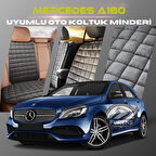 Mercedes A180 Antrasit Renk Tay Tüyü Cepli & Terletmez Sırtlı Oto Koltuk Minder Seti - Koltuk Koruma Kılıfı (ÖN & ARKA TAM SET)