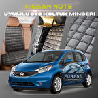 Nissan Note Antrasit Renk Tay Tüyü Cepli & Terletmez Sırtlı Oto Koltuk Minder Seti - Koltuk Koruma Kılıfı (ÖN & ARKA TAM SET)