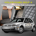 Volksvogen Golf 4 Antrasit Renk Tay Tüyü Cepli & Terletmez Sırtlı Oto Koltuk Minder Seti - Koltuk Koruma Kılıfı (ÖN & ARKA TAM SET)