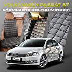 Volksvogen Passat B7 Antrasit Renk Tay Tüyü Cepli & Terletmez Sırtlı Oto Koltuk Minder Seti - Koltuk Koruma Kılıfı (ÖN & ARKA TAM SET)