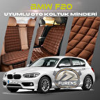 Bmw F20 Kahverengi Renk Tay Tüyü Cepli & Terletmez Sırtlı Oto Koltuk Minder Seti - Koltuk Koruma Kılıfı (ÖN & ARKA TAM SET)