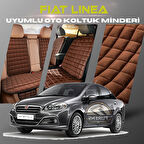 Fiat Linea Kahverengi Renk Tay Tüyü Cepli & Terletmez Sırtlı Oto Koltuk Minder Seti - Koltuk Koruma Kılıfı (ÖN & ARKA TAM SET)