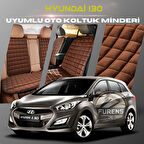 Hyundai İ30 Kahverengi Renk Tay Tüyü Cepli & Terletmez Sırtlı Oto Koltuk Minder Seti - Koltuk Koruma Kılıfı (ÖN & ARKA TAM SET)