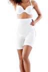 Kadın Beyaz Dikişsiz Yüksel Bel Paçalı Korse 2063