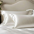 Sylar Antibakteriyel Terletmeyen İpek Saten Yastık Kılıfı 2'li 50x70 Beyaz