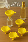 5 Adet Pratik Çok Amaçlı Sarı Kolonya Parfüm Yağ Şişesi Doldurma Hunisi Mini Huni 