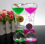 Kalp Figürlü Sıvı Kum Saati Masa Dekoru Hediye Dekorasyon