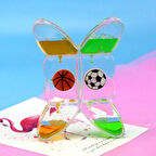 Kelebek Figürlü Sıvı Kum Saati Masa Dekoru Hediye Dekorasyon Sarı Yeşil