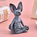 Dekoratif Yoga Yapan Kedi Biblo Meditasyon Minyatür 8 cm Sfenks Kedisi Dekor Masaüstü Ev Dekorasyon 