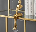 İskandinav Tarz Dekoratif 1 Adet Tekli Soyut Düşünen Heykel Biblo Ev Dekorasyon Raf Dekoru Oturma Odası Aksesuar