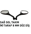 Honda Activa 125 S - Spacy 110-Spontini 110 Uyumlu Ayna Takım 8 Mm Düz Diş _Supermoto