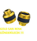 Motosiklet ,Scooter Ön Teker Koruma Takozu Karbon Detaylı (Gold Renk) 16 Mm Millere Uygun_Supermoto