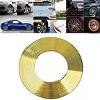Araç Araba Oto Jant Fitili Metal Görünümlü Lastik Jant Trim Bandı Jant Şeriti 8 Metre Gold