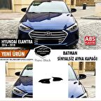 Hyundai Elantra Sinyalsiz 2016-2018 Batman Yarasa Ayna Kapağı Piano Black ABS Plastik