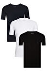 Erkek Classics Basic Fit Pamuk Yuvarlak Yaka Tshirt   3 lü