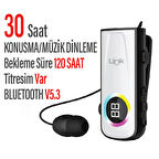 Motor Sürücüleri İçin Rüzgar Kesici Makaralı Bluetooth Kulaklık Titreşimli Yaka Mandallı 30 Saat