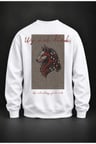 Kurt Baskılı Beyaz Sweatshirt