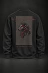 Kurt Baskılı Siyah Sweatshirt