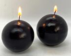 MİSSİ 2Lİ SYAH TOP MUM SETİ(7 CM-8CM)