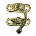 2 Adet Büyük Boy Yay Gözü Kancalı Kilit Sarı Kutu Sandık ve Kapak Klipsi 37x45 mm