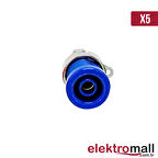 4mm Korumalı Mavi Born Jack - 5 Adet