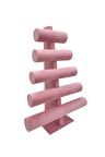Bileklik Ve Takı Standı 5 Kademeli Süet Pembe