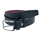 3 Cm Klasik Suni Deri Desenli Erkek Çocuk Kemeri Siyah