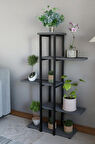 Dekoratif 5 Raflı Metal Çiçeklik, Modern Çok Katlı Saksılık, Bitki Standı, Salon Balkon Saksı Standı
