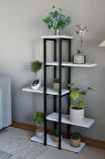 Dekoratif 5 Raflı Metal Çiçeklik, Modern Çok Katlı Saksılık, Bitki Standı, Salon Balkon Saksı Standı