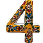 Yılmazel Kapı Numarası Süsü El Yapımı Seramik Lale Desen Numara, (Apartman,Villa, Yazlık, Ofis, Daire, Mağaza önü)