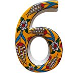 Yılmazel Kapı Numarası Süsü El Yapımı Seramik Lale Desen Numara, (Apartman,Villa, Yazlık, Ofis, Daire, Mağaza önü)