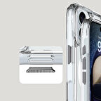 Apple iPhone 16 Uyumlu Ergonomik Kavisli Tam Koruma Magsafe Şarj Airbagli Şeffaf İncek Kapak