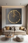 KareTekli Kanvas Duvar Tablosu Modern Salon Mutfak Yatak Odası Ofis Gold Black Art Soyut Çatlama