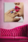 Dekoratif Kare Kanvas Tablo Tekli Kuaför Güzellik Salonu Makyaj Nail Art Manikür 1355