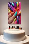 Panoramik Dikey Kanvas Tablo Tekli Kuaför Güzellik Salonu Makyaj Nail Art Manikür 1430