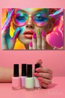 Dekoratif Yatay Kanvas Tablo Tekli Kuaför Güzellik Salonu Makyaj Nail Art 1504