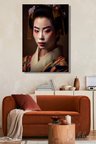 Dekoratif Dikey Kanvas Tablo Tekli Salon Mutfak Yatak Odası Ofis Japon Geyşa Portre 1575