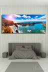Panoramik Yatay Kanvas Tablo Tekli Ev Kafe Ofis Tenerife Adası Puerto de la Cruz Manzara 2314