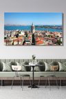 Panoramik Yatay Kanvas Tablo Tekli Ev Kafe Ofis Beyoğlu Galata Kulesi İstanbul Boğazı Manzara 2377